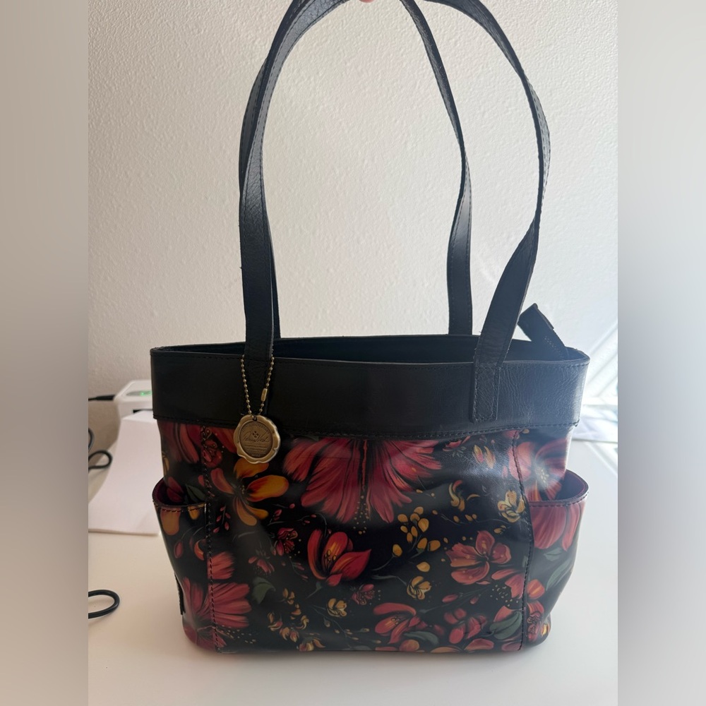 Patricia Nash Black and Red Floral Tote - Picture 2 of 16